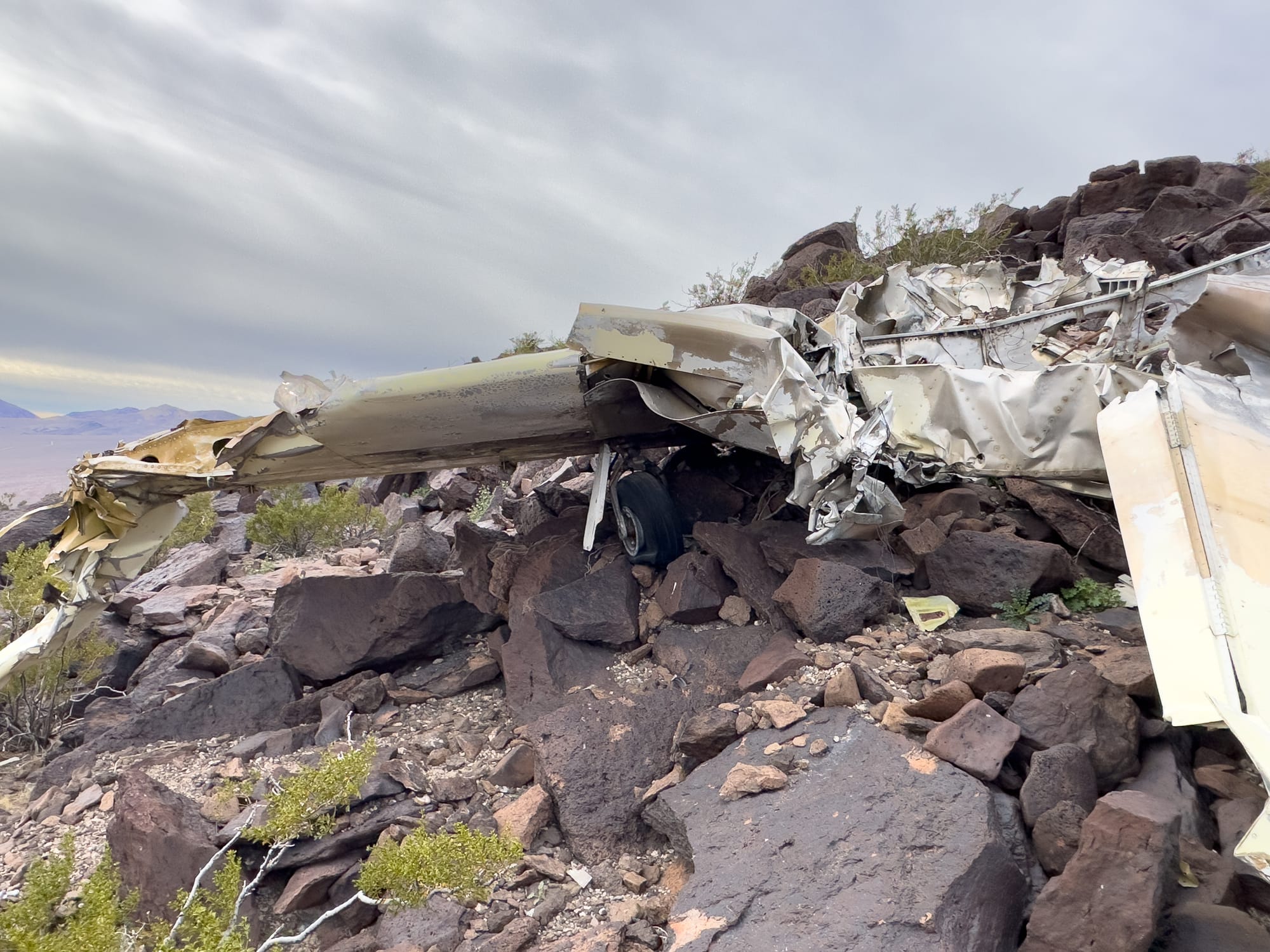 Wreck of N7304P, northern Greenwater Range