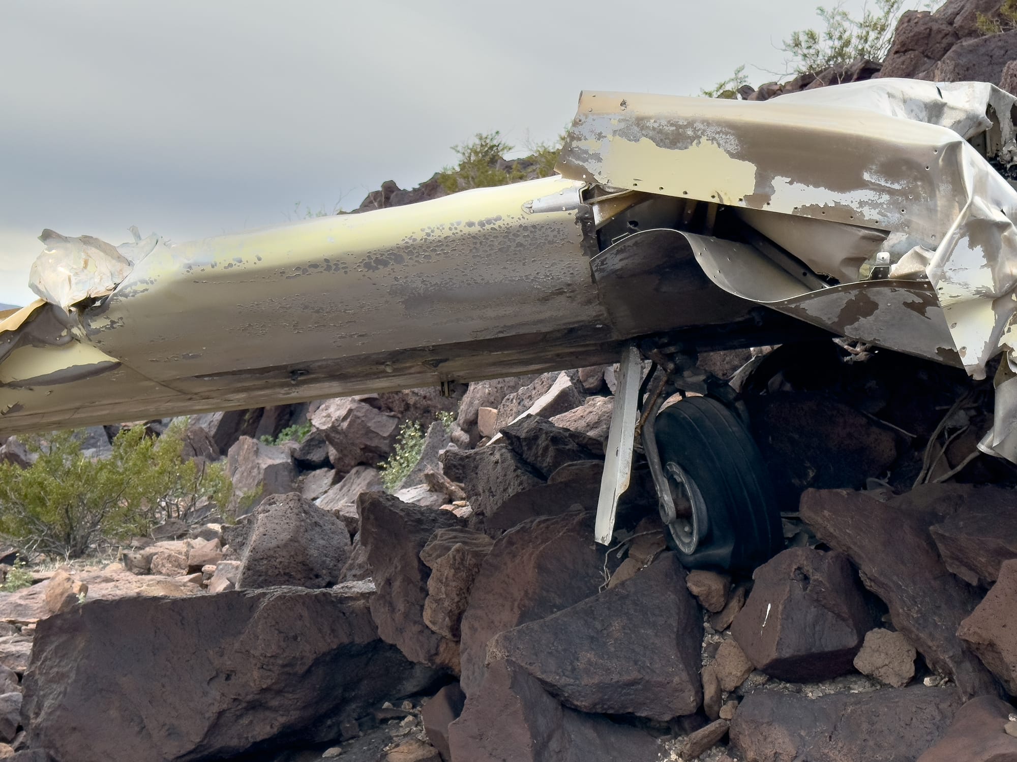 Wreck of N7304P, northern Greenwater Range