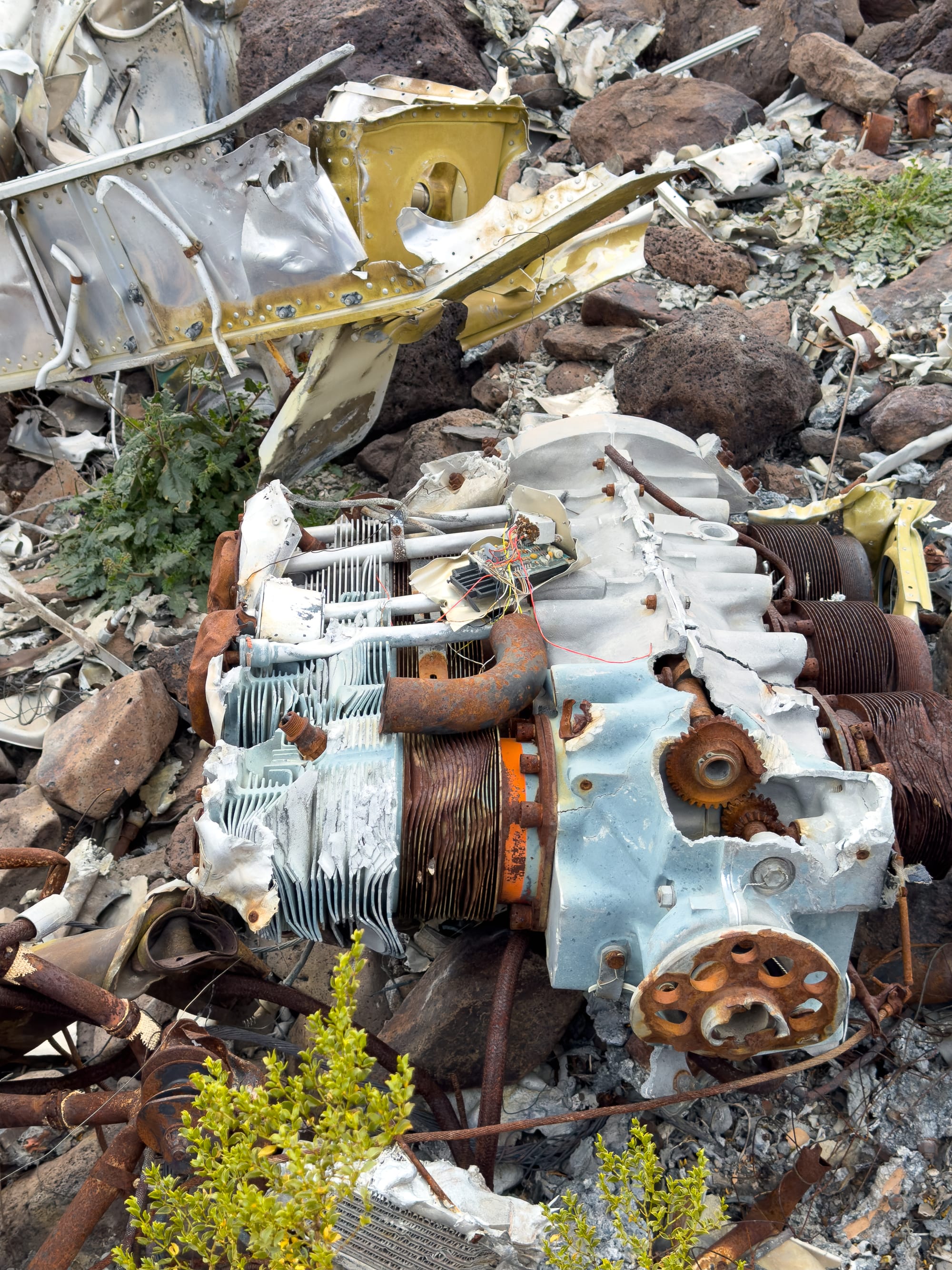 Wreck of N7304P, northern Greenwater Range