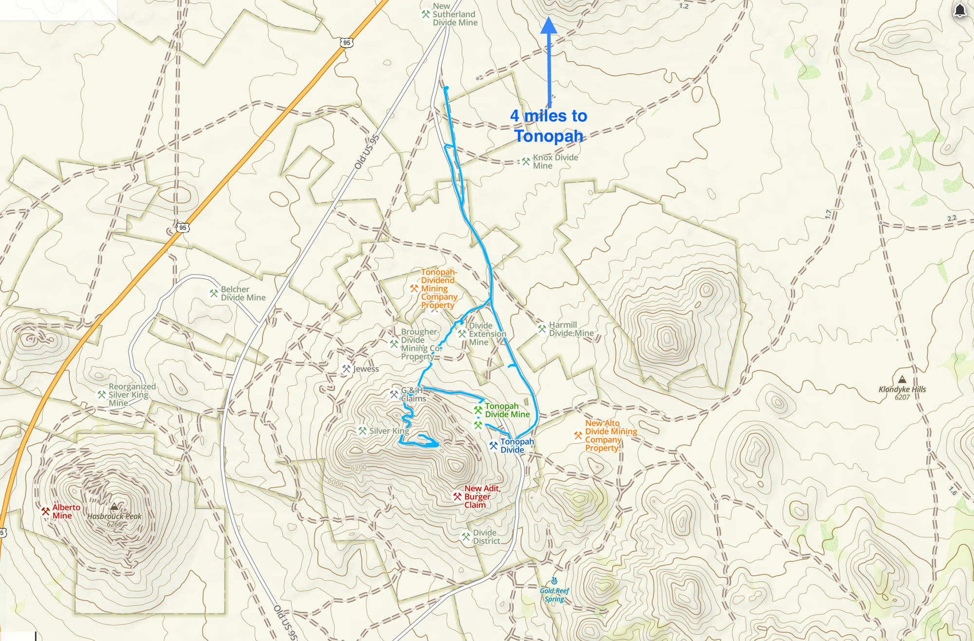 Divide Mining District, Nye County, Nevada